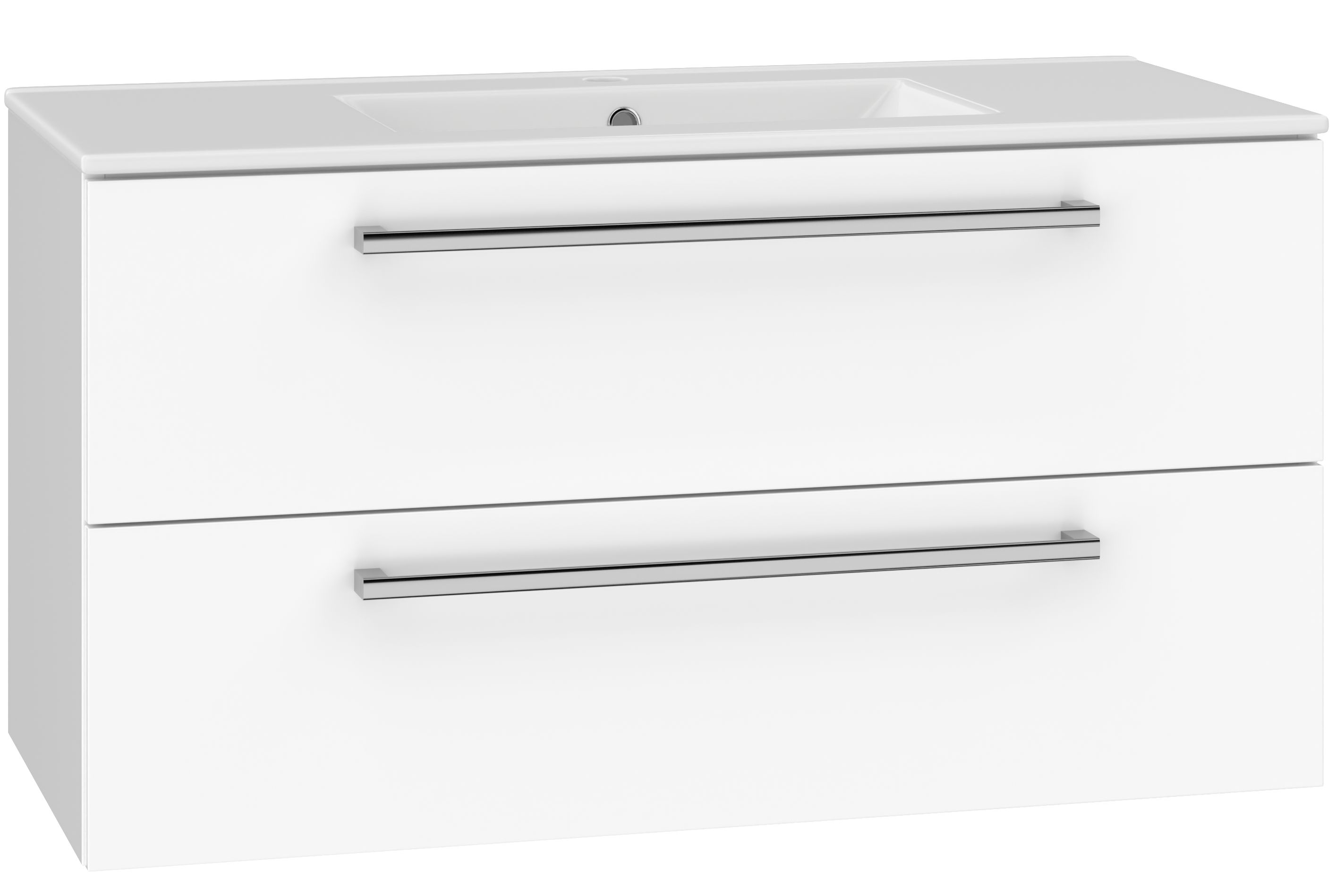 EBS Pure Skrinka s keramickým umývadlom slim 101 cm, biela