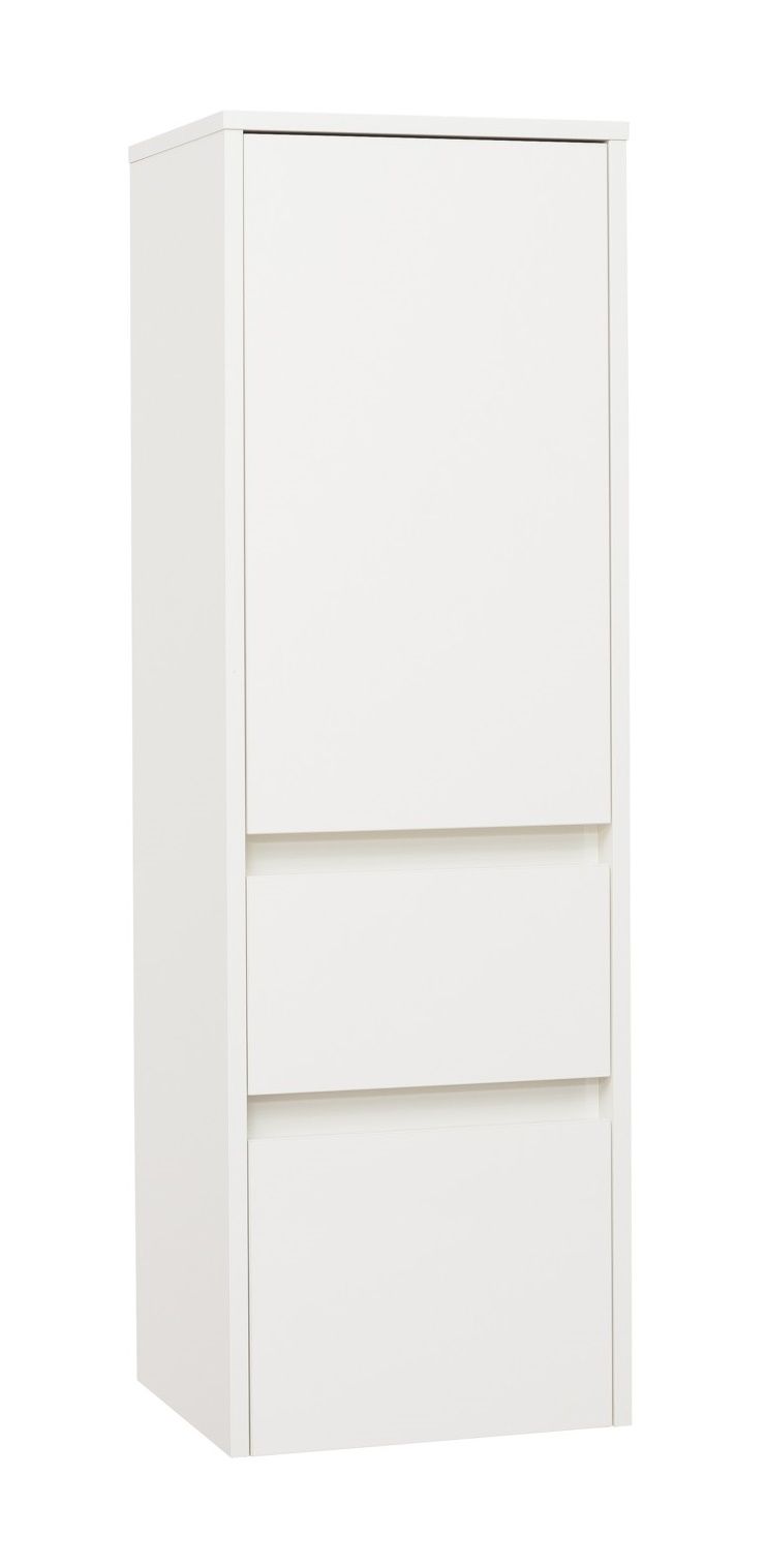 EBS Duomo Vysoká skrinka 40 cm, pravá, biela lesklá