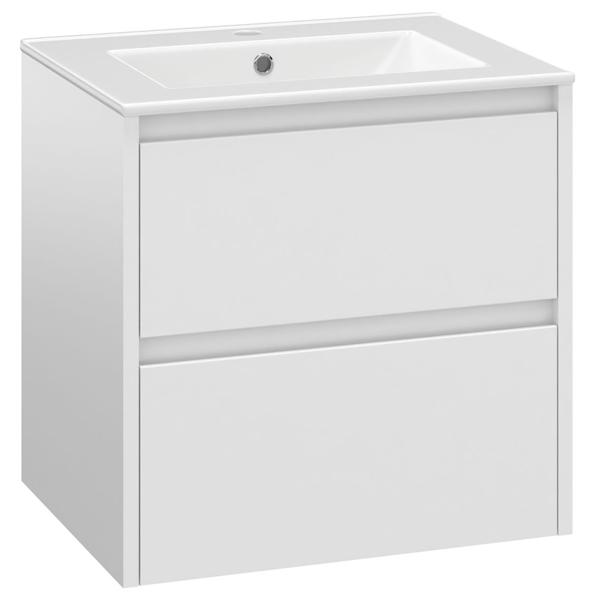 EBS Duomo Skrinka a keramické umývadlo Slim 61 cm, biela lesklá