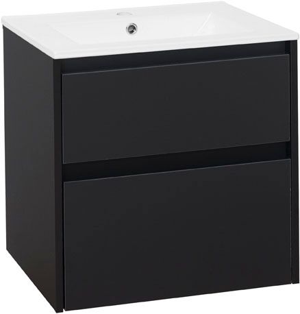 EBS Duomo Skrinka a keramické umývadlo Slim 61 cm, čierna matná