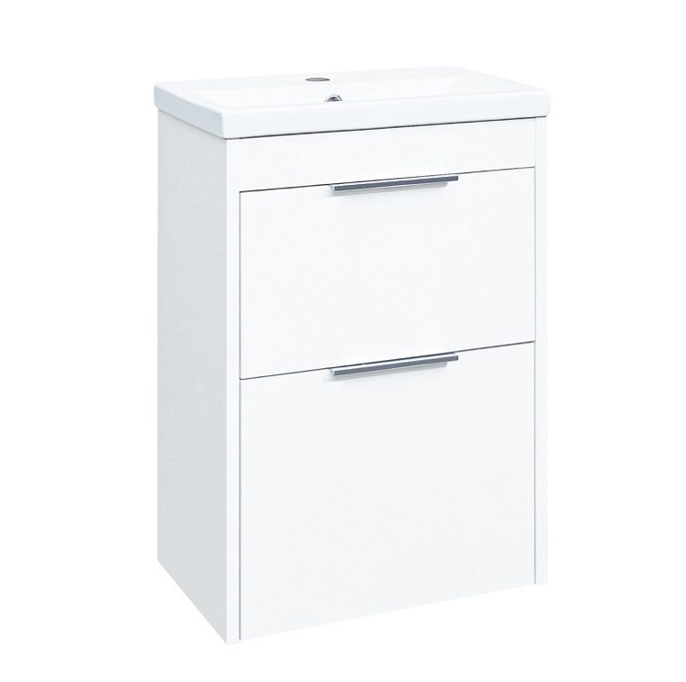 EBS City Skrinka + umývadlo 51 cm, biely lesk