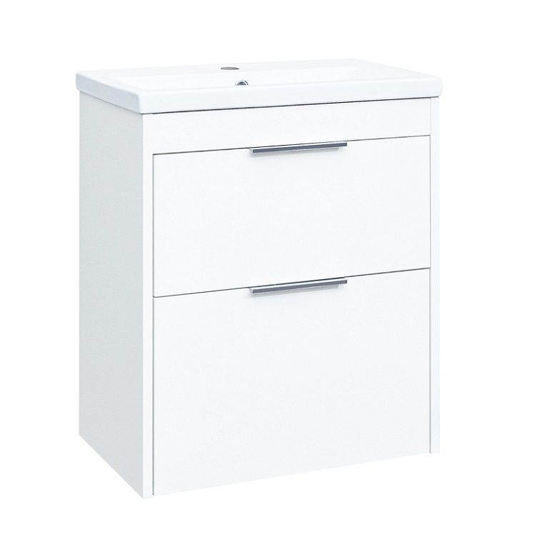 EBS City Skrinka + umývadlo 61 cm, biely lesk