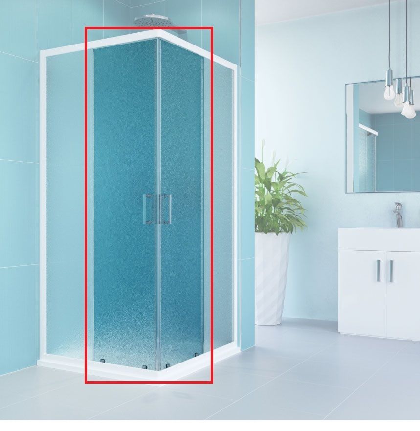 EBS Base, náhradné sprchové dvere 90 cm, posuvné dvojdielne, biele grape CKND176Z5