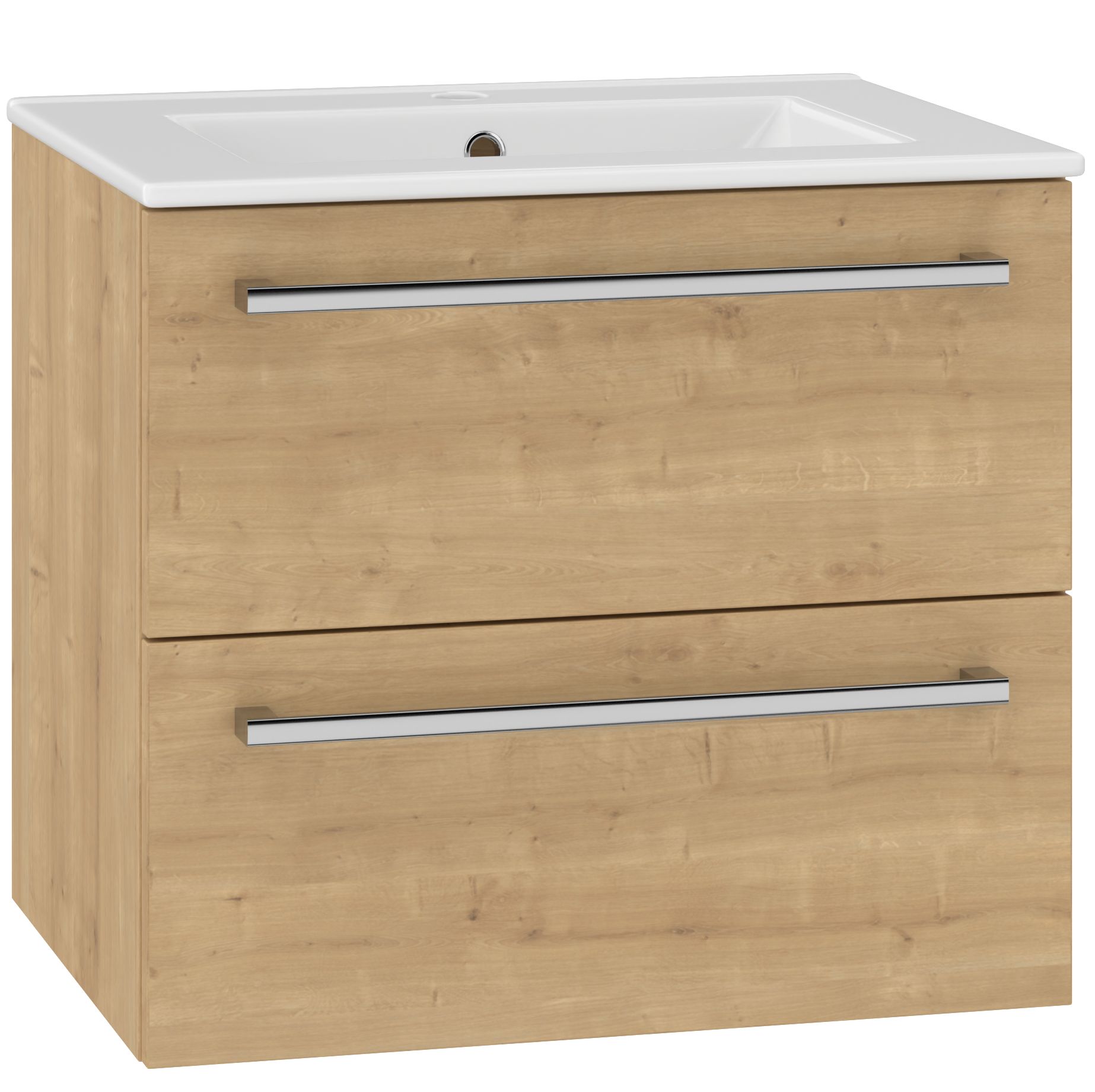 EBS Pure Skrinka s keramickým umývadlom slim 61 cm, dub Arlington