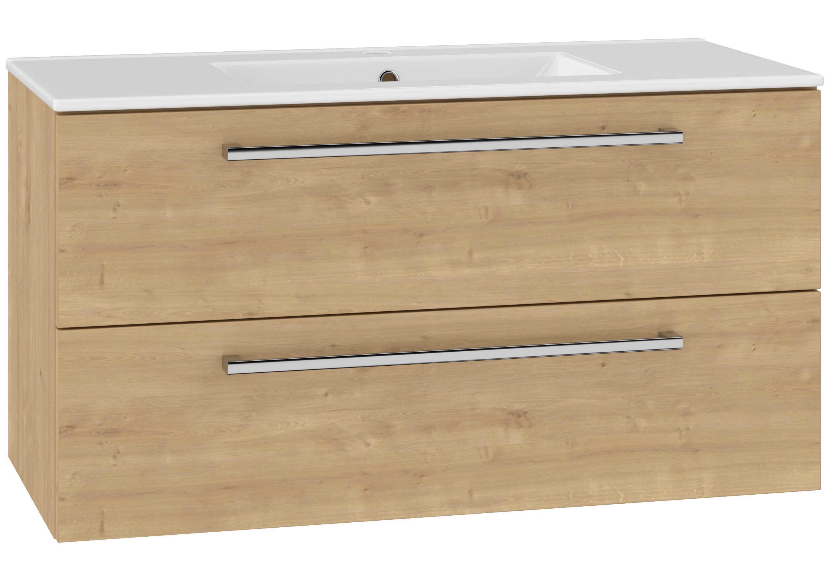 EBS Pure Skrinka s keramickým umývadlom slim 101 cm, dub Arlington