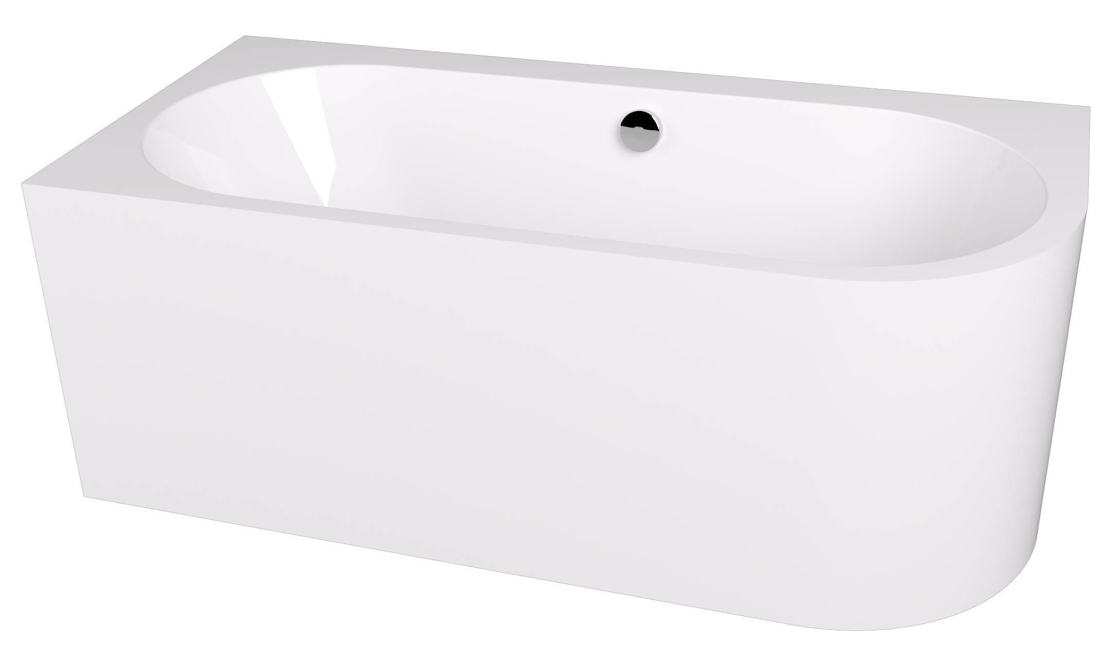 EBS Velvet Asymetrická vaňa 160x75 cm, ľavá, biela VELVET160L