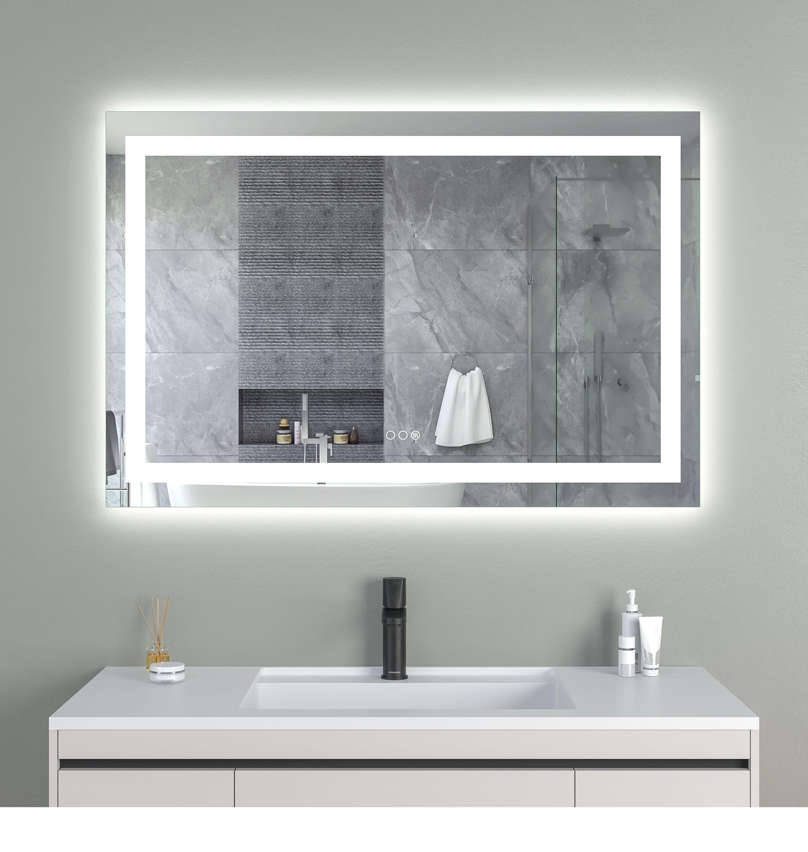 EBS Triton Zrkadlo 120 x 80 cm s LED osvetlením po obvode a dotykovými tlačidlami