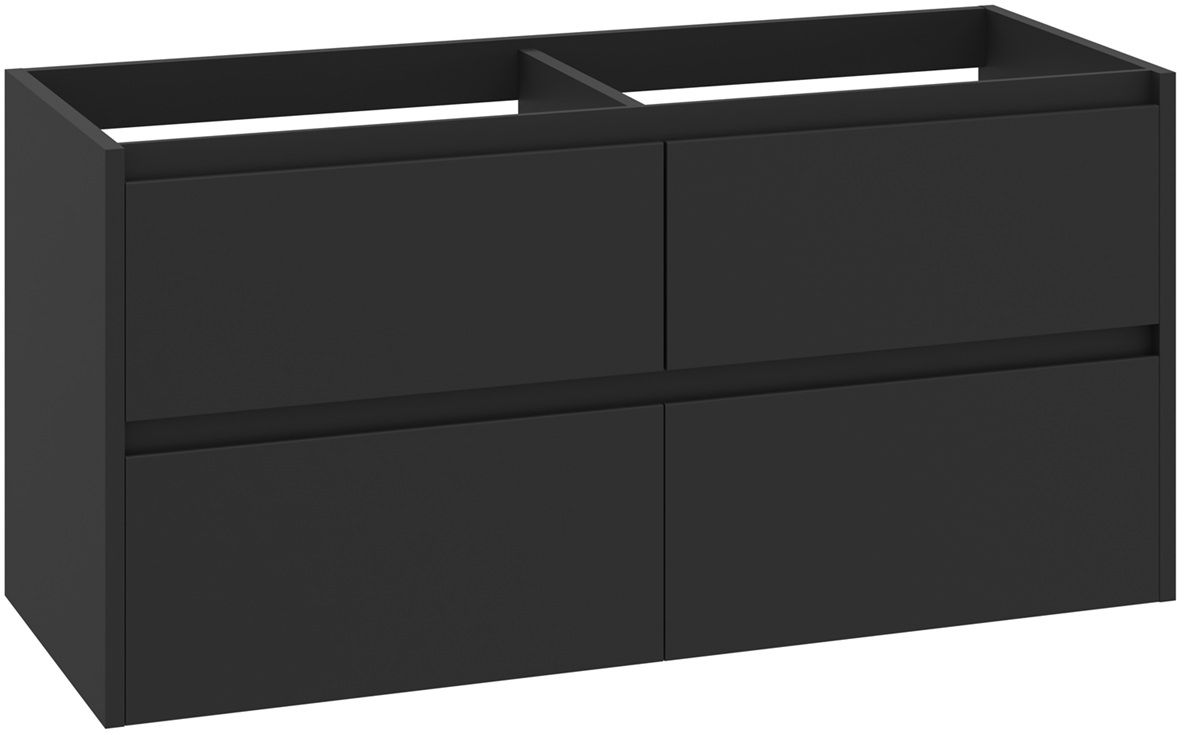 EBS Duomo Skrinka pod umývadlo 120 cm, čierna supermat DUOMOS120C