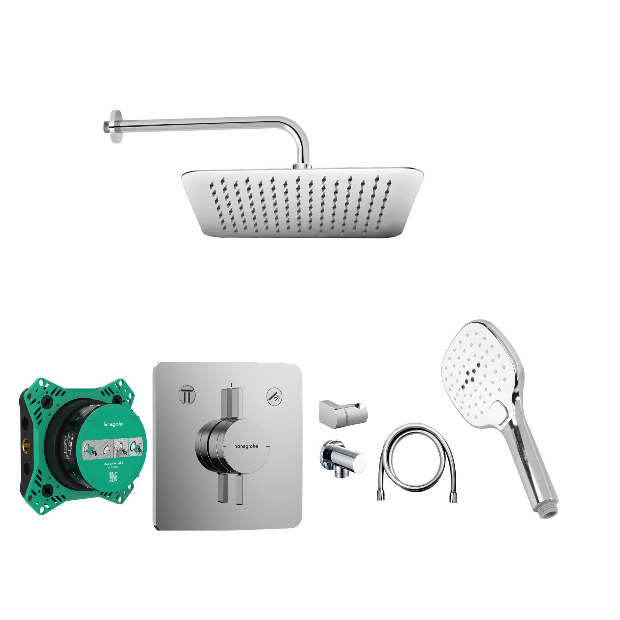 Senesi Sprchový komplet s tělesem Hansgrohe, příslušenství EBS, chrom SHE0011