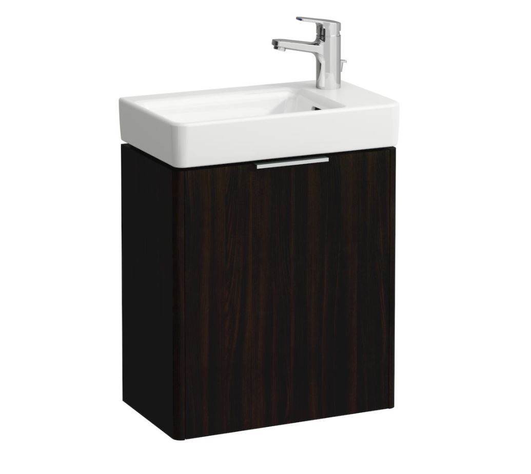 Laufen Základná skrinka pod umývadlo 46 cm, závesy vpravo, tmavohnedý jilm H4021021102631