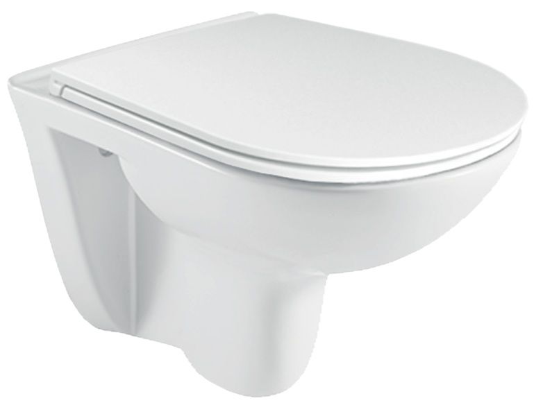 Mereo Závesné WC, Rimless, vrátane WC dosky, biele VSD81S2