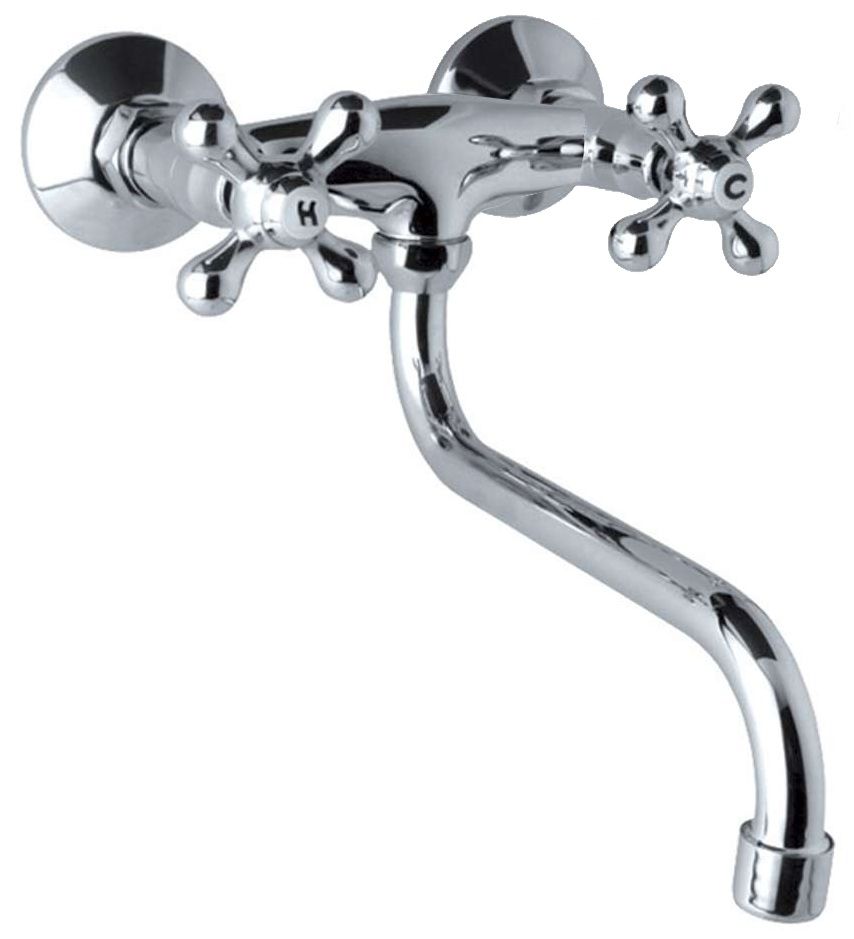 Mereo Retro Viktorie Drezová nástenná batéria, rozteč 10 cm s ramienkom 20 cm, chróm CBL301A