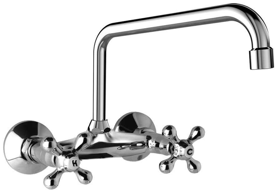 Mereo Retro Viktorie Drezová nástenná batéria, rozteč 15 cm s ramienkom 23 cm, chróm CBL30104