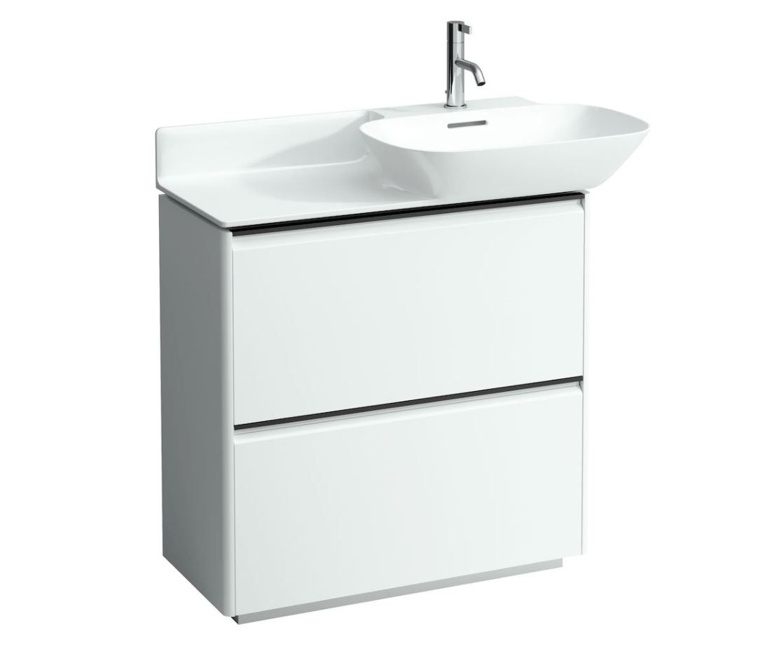 Laufen Základná skrinka pod umývadlo 76,9 cm, biela lesklá - tmavý hliníkový držiak H4030041102611