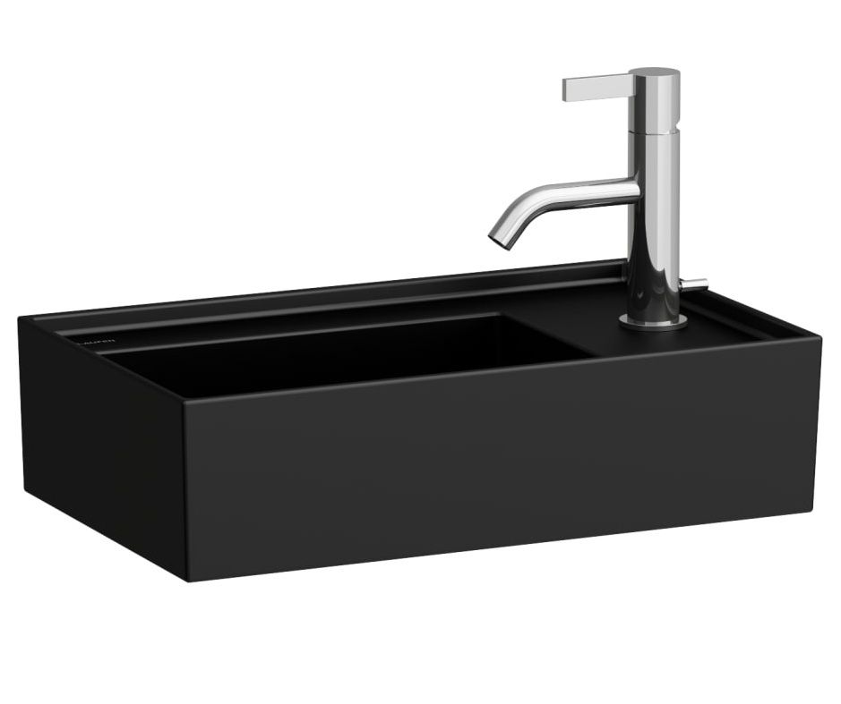 Laufen Kartell Umývátko 46x28 cm s otvorem, černá mat H8153347161111