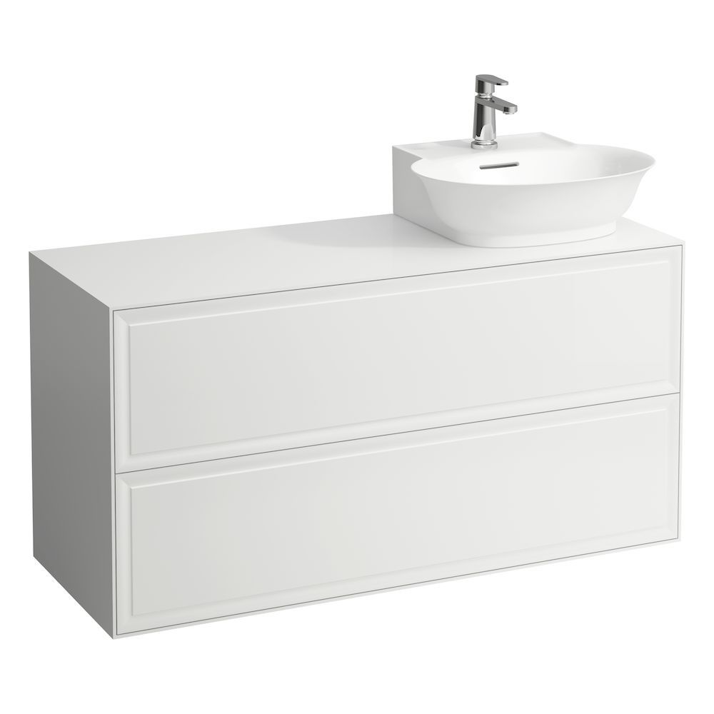 Laufen Skrinka pod umývadlo New Classic s 2 zásuvkami, s výrezom vpravo, biela matná H4060880851701