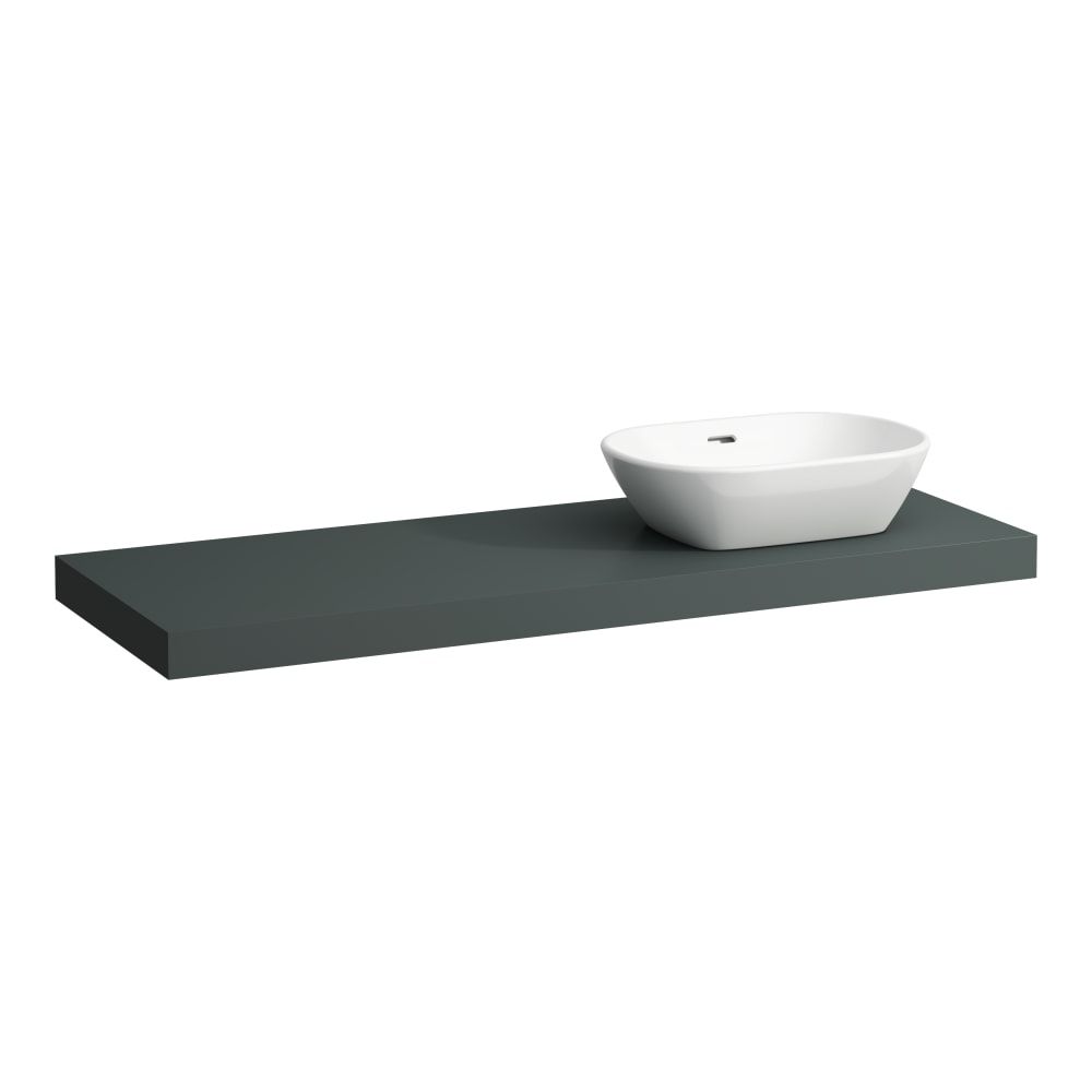 Laufen Lani Umývadlová doska 140 cm, s výrezom vpravo, vrátane 2 nástenných držiakov, sivá prevádzka H4046831122661