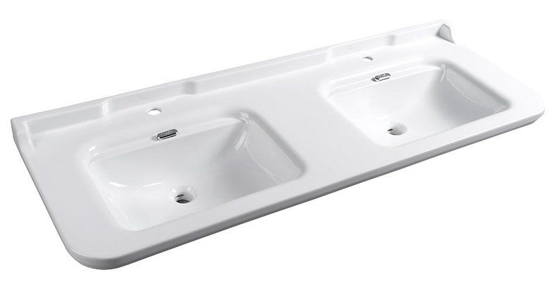 Kerasan Waldorf Keramické dvojité umývadlo 150x55 cm, biele 4143K1