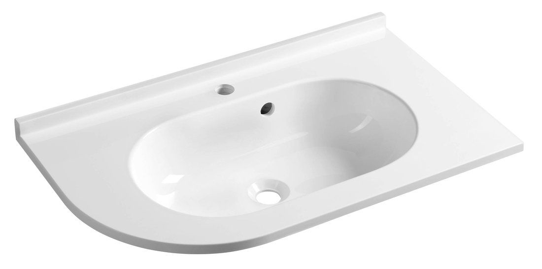 Sapho Pulse Umývadlo 75x4,4x45 cm, biele, pravé BM658