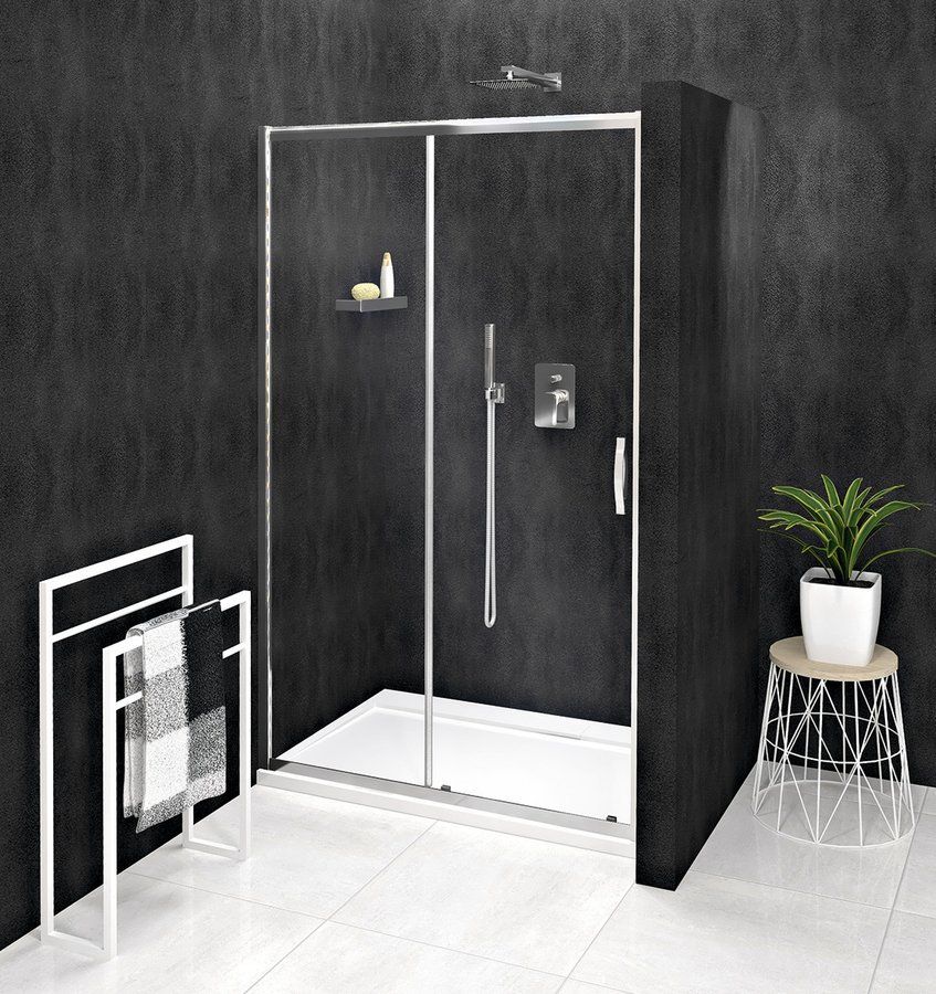 Gelco Sigma Simply Posuvné sprchové dvere 130 cm, chróm/čierne sklo, GS1113