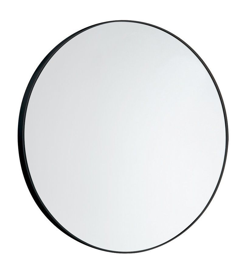 Aqualine Zrkadlo okrúhle 60 cm, čierne matné 6000