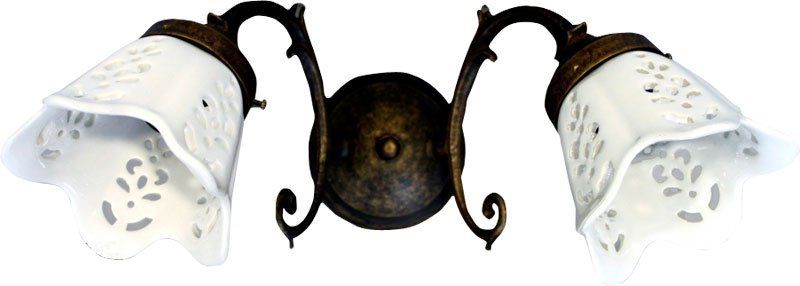 Sapho Brindisi MC052 Nástenné osvetlenie 2xE14, 37,5 cm, keramický tienidlo, bronz