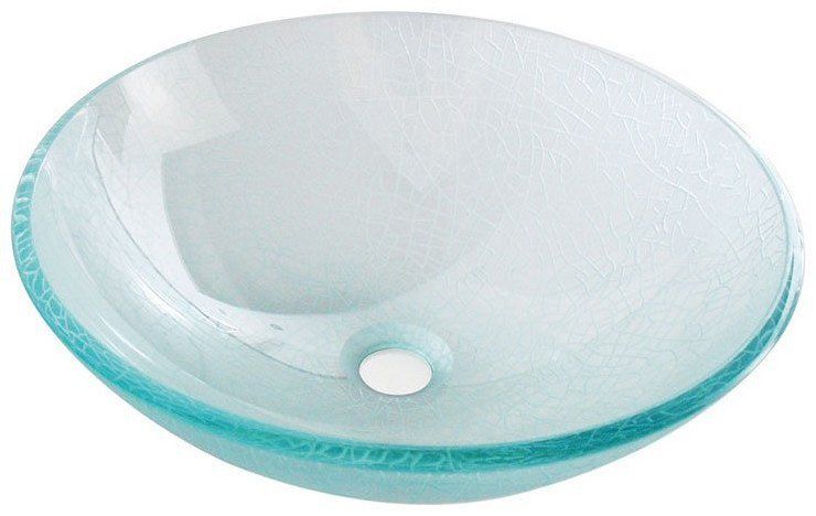 Sapho Beauty Sklenené umývadlo Ice 42 cm, číre s pieskovaním 2501-04