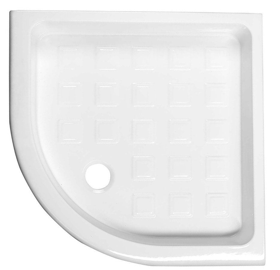 Keramická sprchová vanička, štvrťkruh 90x90, biela 133901