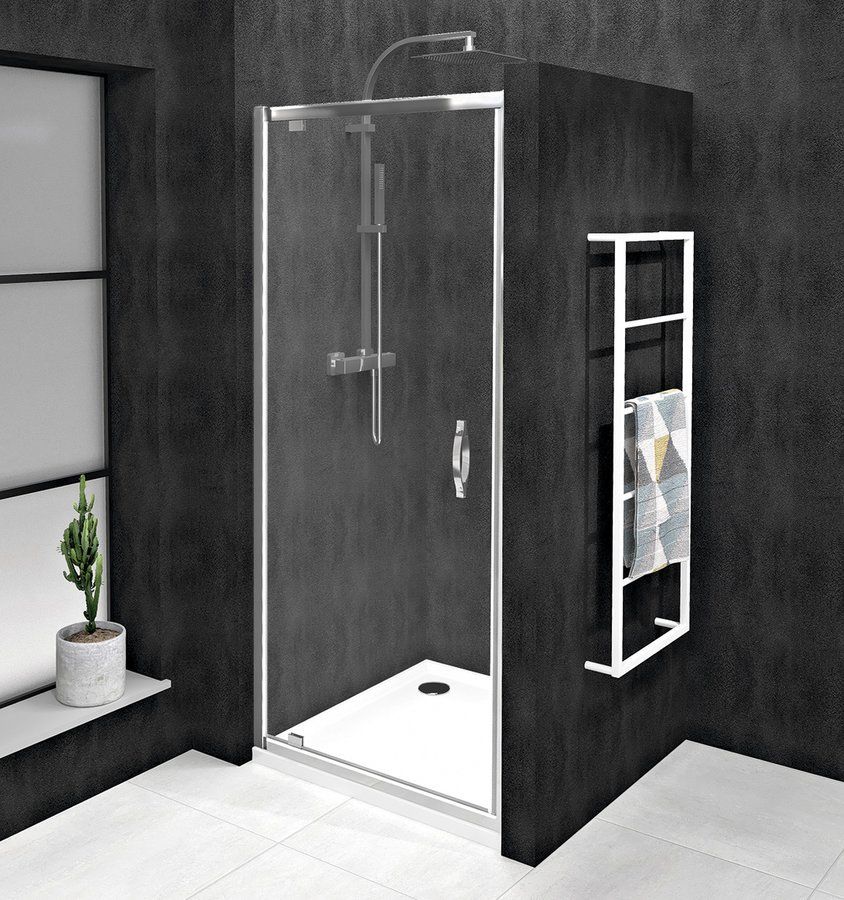 Sprchové dvere Gelco Sigma Simply 80 cm, chróm/čierne sklo, GS1279