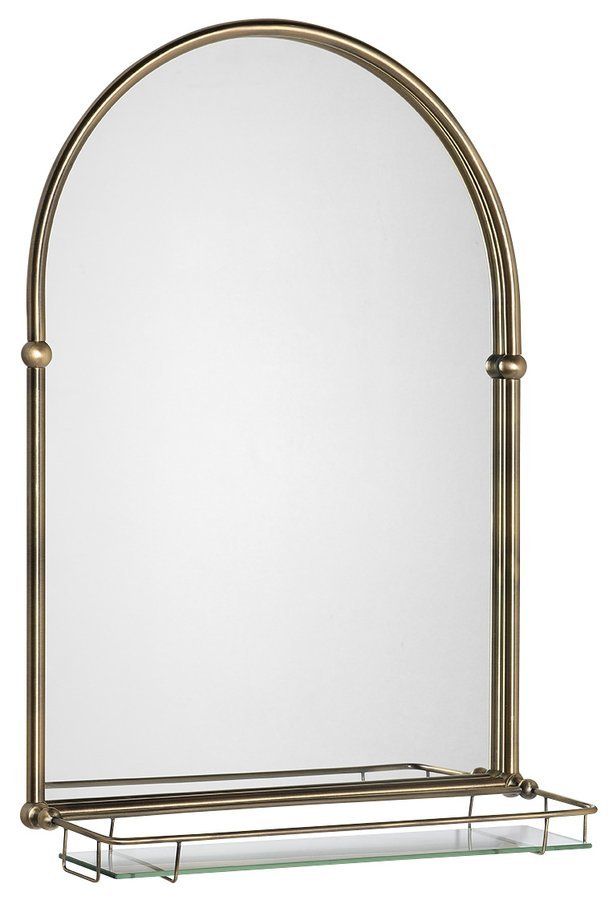 Sapho Tiga Zrkadlo 48x67 cm so sklenenou poličkou, bronz HZ206