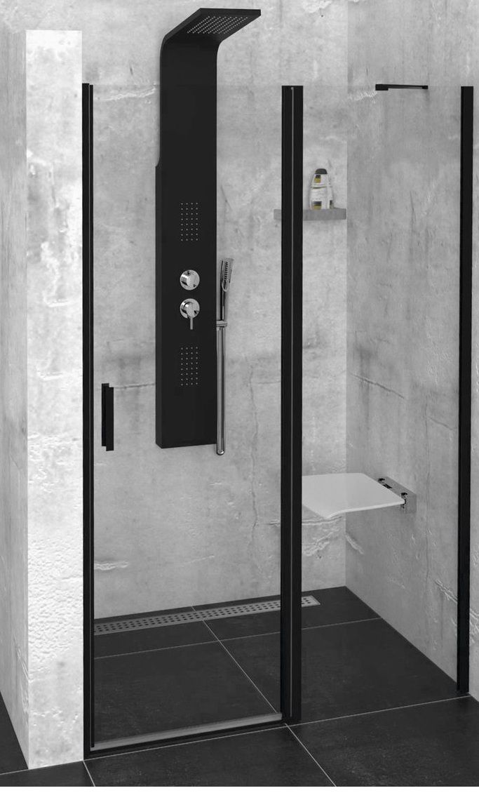Polysan Zoom Black Sprchové dvere dvojdielne 130 cm, matná čierna, číre sklo ZL1313B