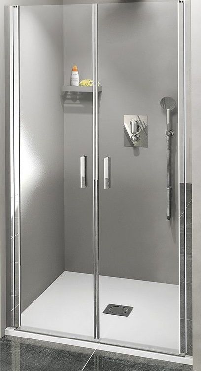 Polysan Zoom Sprchové dvere dvojkrídlové, 120 cm, chróm, číre sklo ZL1712