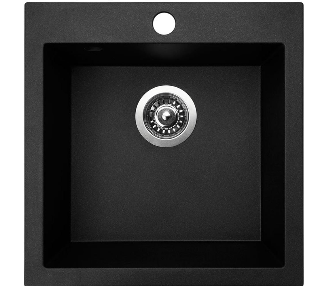 Sinks Viva 455 Granitový drez bez odkvapkávača, 45,5x46cm, čierny, SIGVI45546030