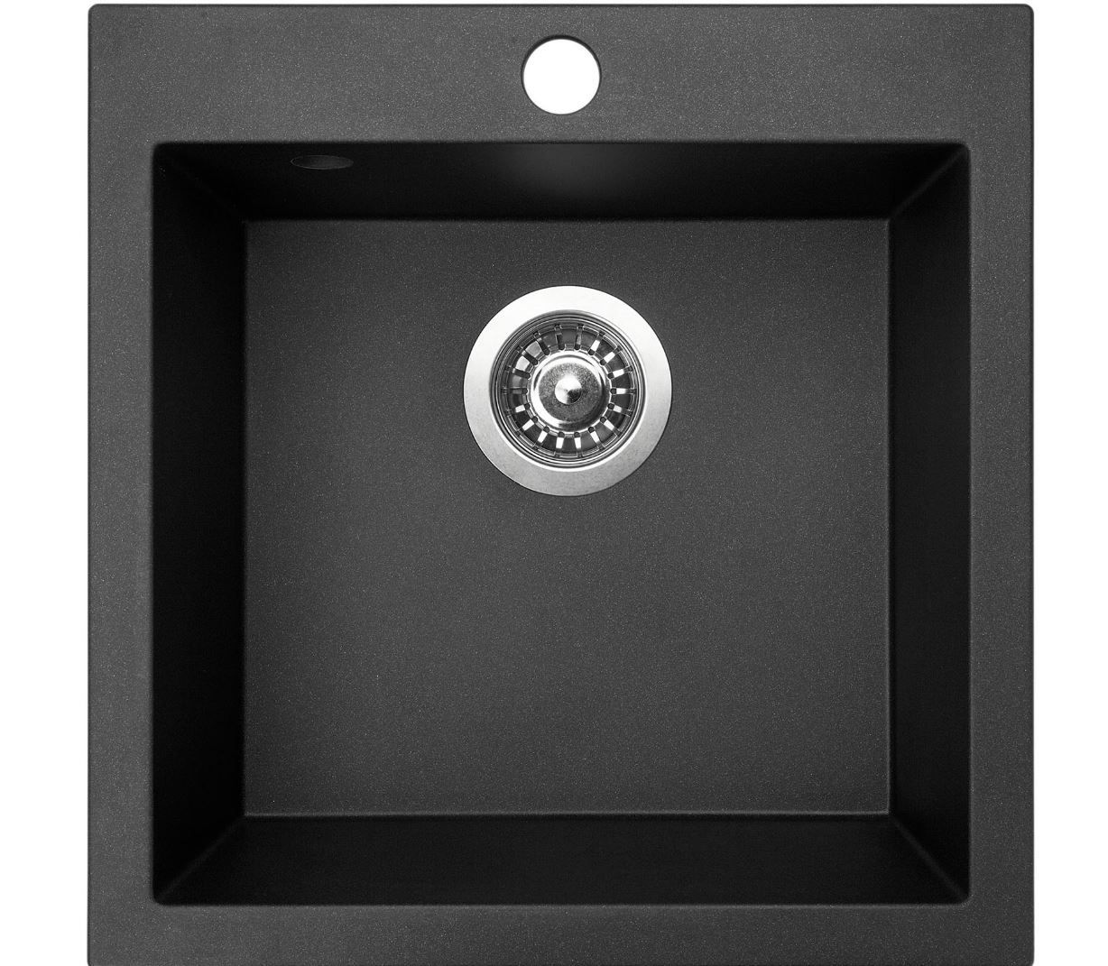 Sinks Viva 455 Granitový drez bez odkvapkávača, 45,5x46cm, čierny kov, SIGVI45546074