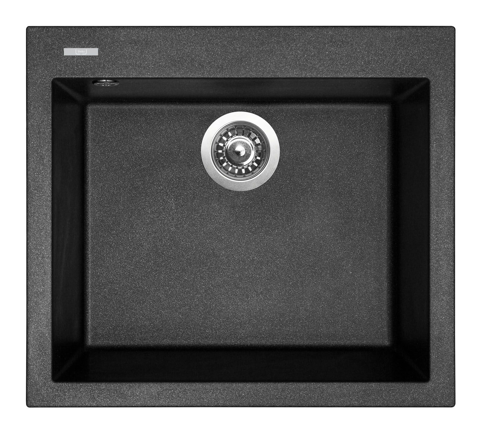 Sinks Cube 560 Granitový drez bez odkvapkávača, 56x50,5cm, čierny kov, TLCU56050074