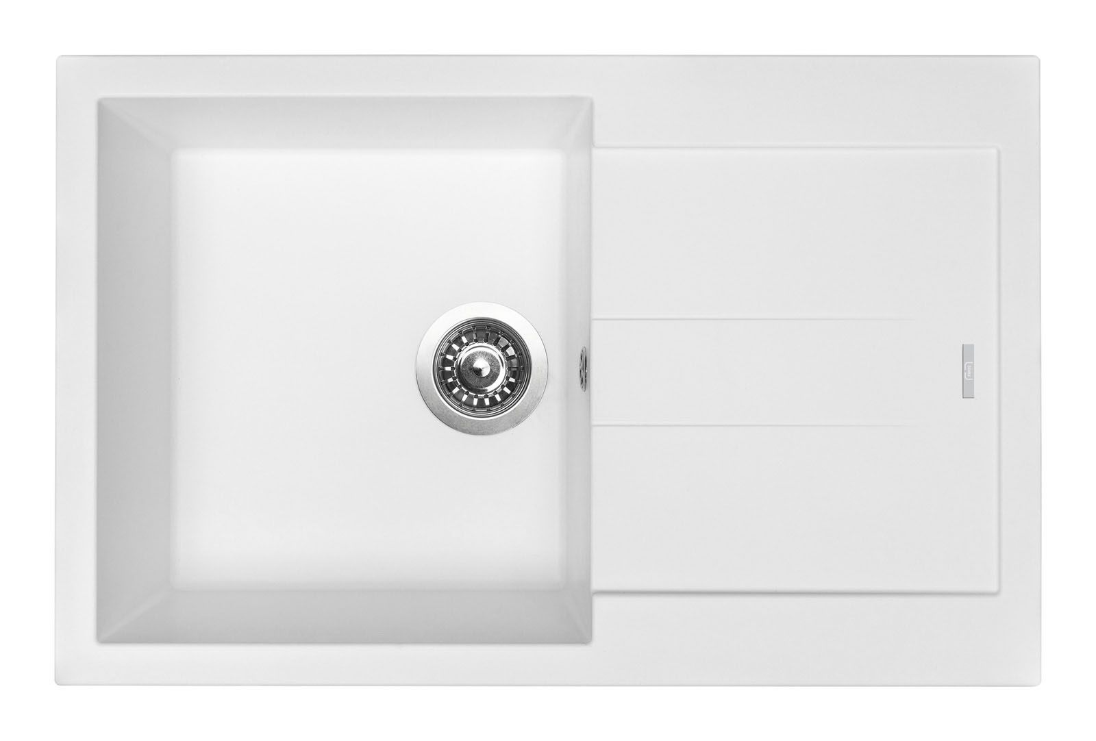 Sinks Amanda 780 Granitový drez s odkapávačom, obojstranný, 78x50cm, mlieko, TLAM78050028