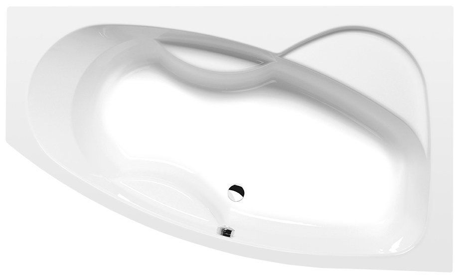 Polysan Mamba Asymetrická vaňa 160x95x44 cm, pravá - biela 28111
