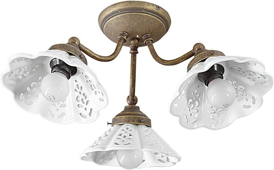 Sapho Napoli MC613 Stropný osvetlenie, 3xE14, 42,5 cm, keramický tienidlo, bronz