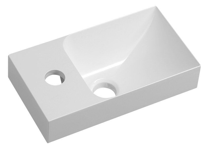 Sapho Piccolino Umývadlo 30,5x10x17cm, s otvorom na ľavej strane, biele, PK300
