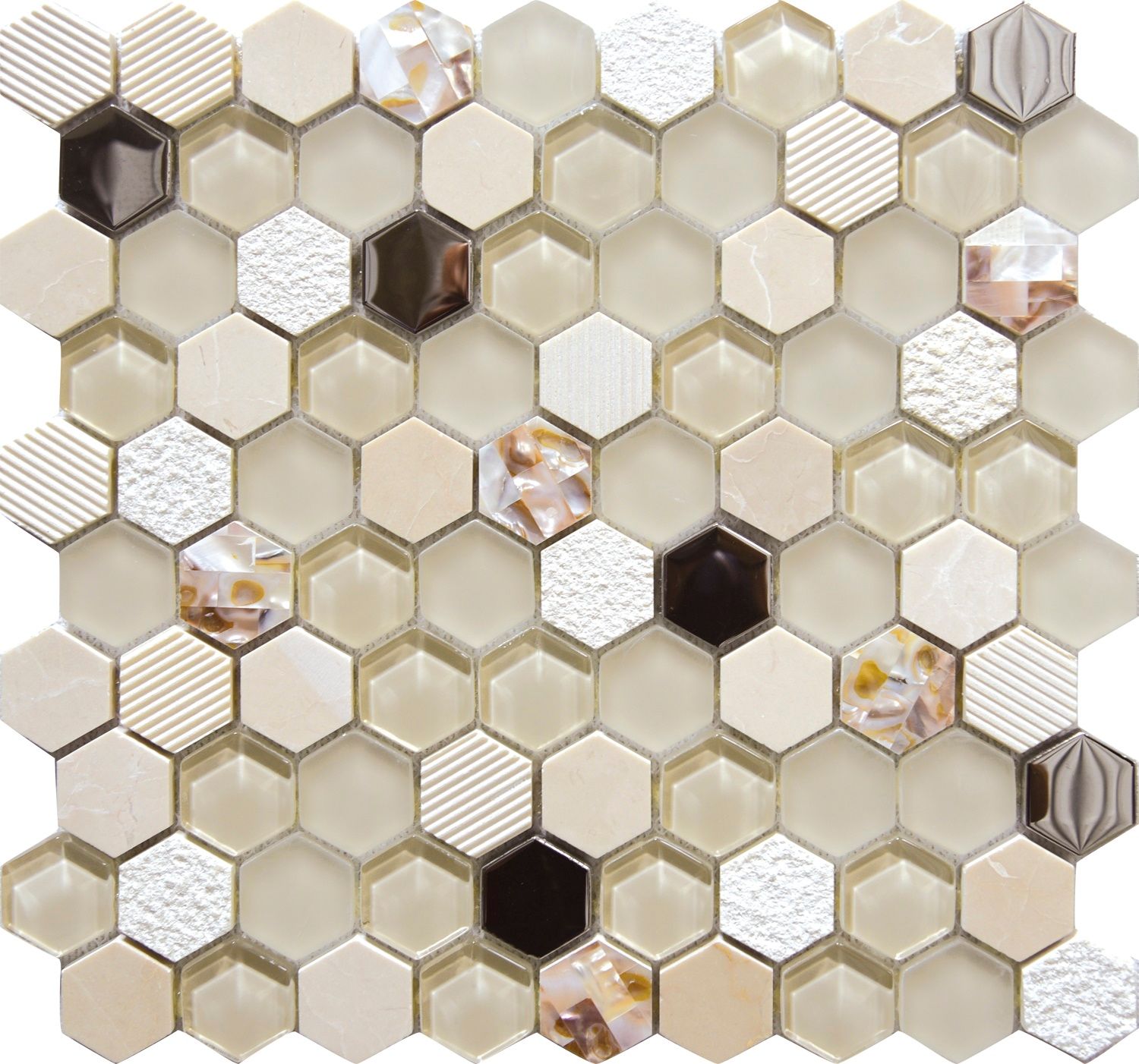 EBS Hexagóno mozaika 30,2x30,5 beige nácar