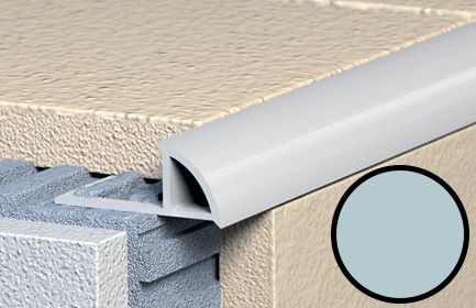 Ukončovacia lišta 8/250 kruhová, plastová, strieborná metalíza