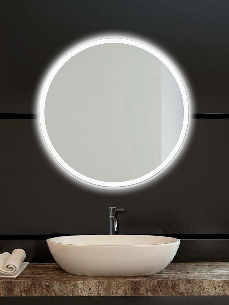 EBS Naga Zrkadlo 80 cm s pieskovaným okrajom osvetleným LED