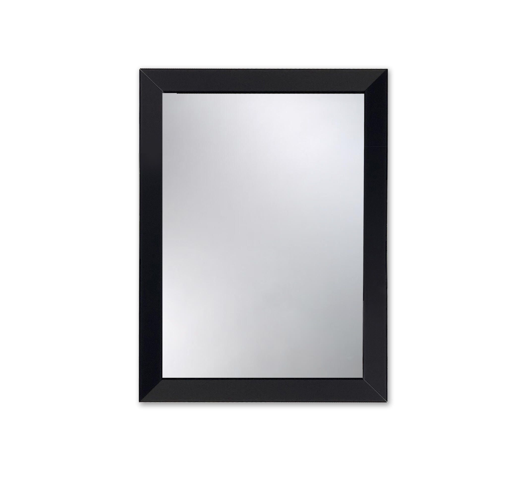 Amirro Uno Anthracite Hranaté zrkadlo 80 x 60 cm s lamelami v čiernej antracitovej farbe 411-125