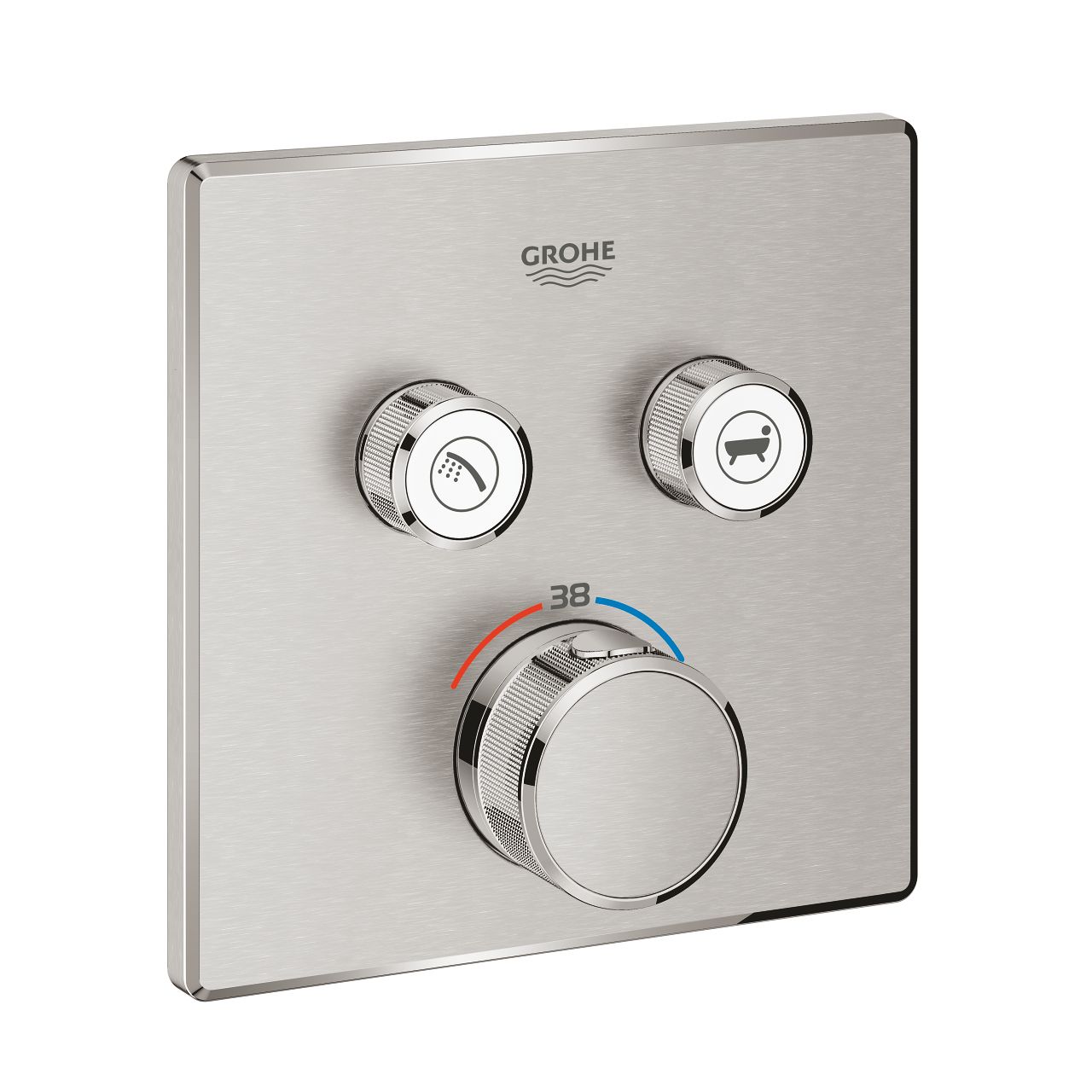 Grohe Grohtherm SmartControl Termostatická batéria, 2 vývody, Supersteel 29124DC0