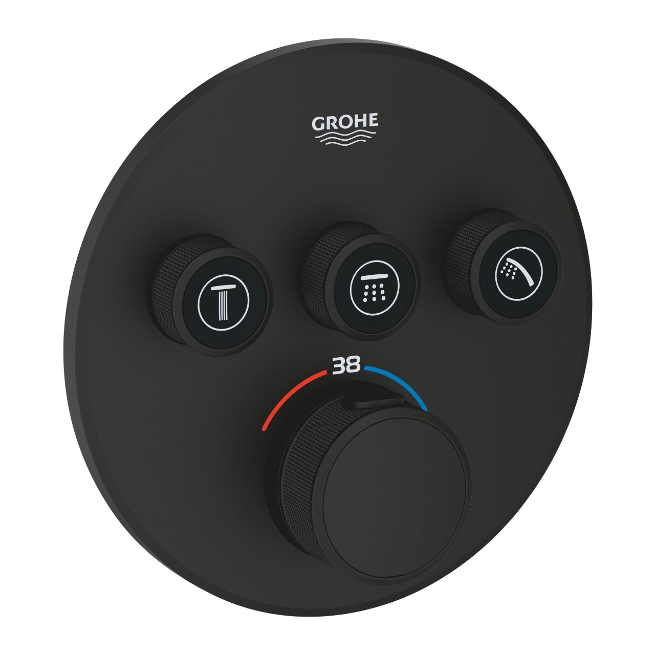 Grohe Profi Grohtherm SmartControl Termostatická batéria s 3 výstupmi, fantómová čierna 29508KF0