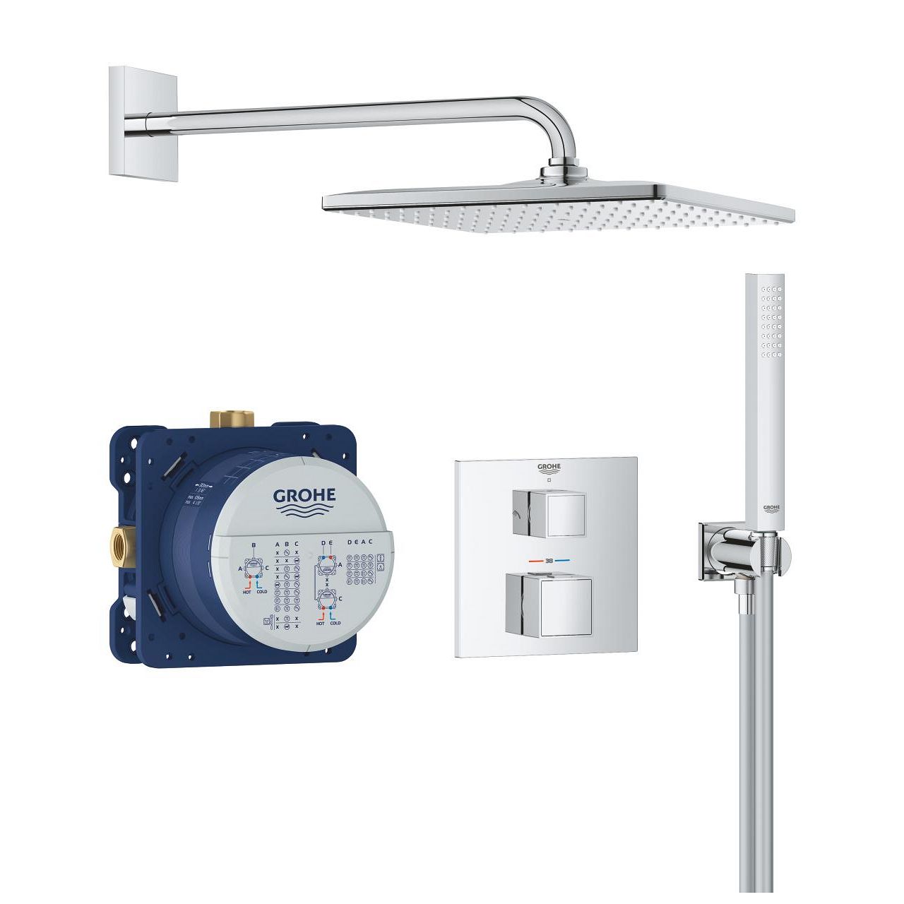 Namáčací systém Grohe Precision Cube s termostatickou batériou, chróm 34879000