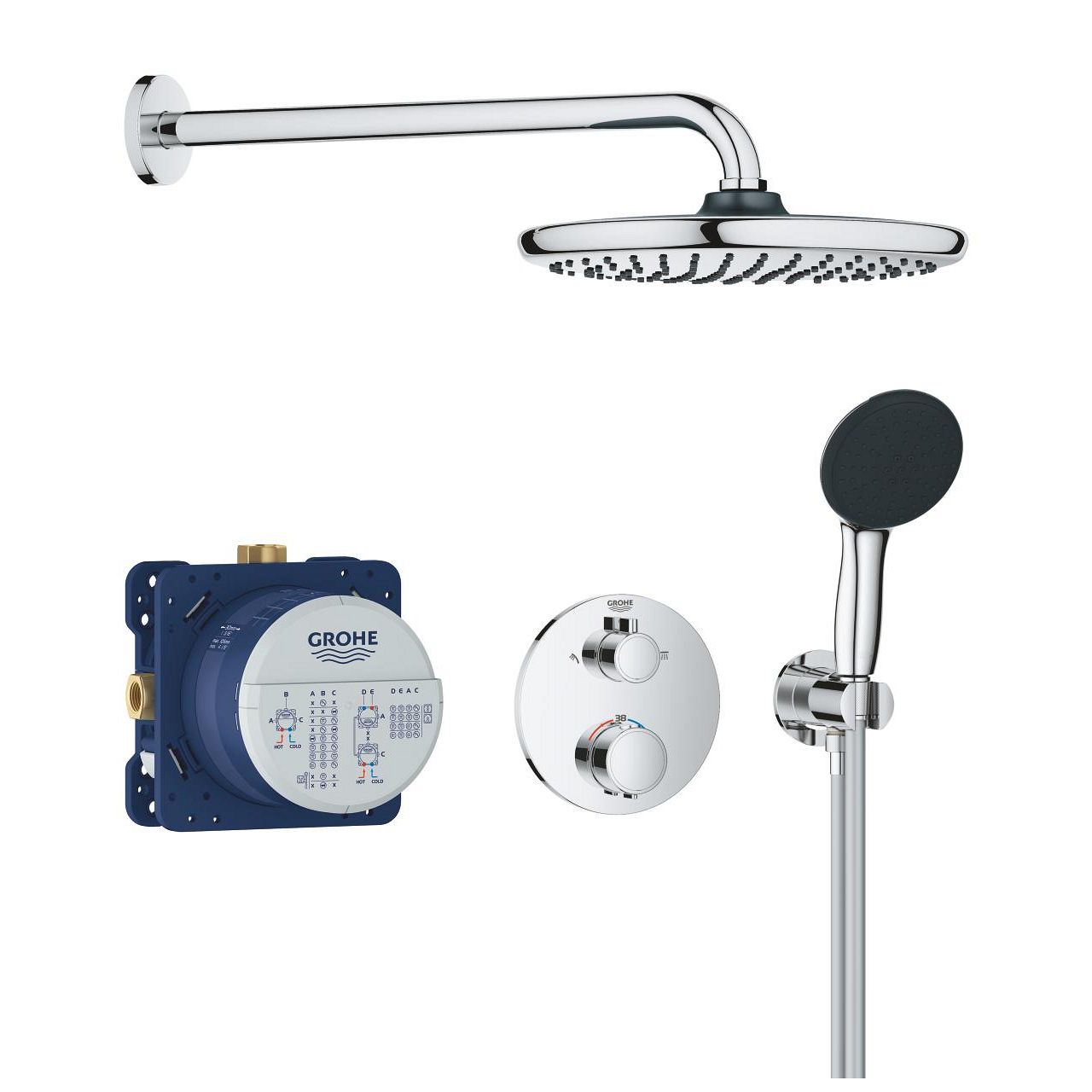 Namáčací systém Grohe Precision Thermostat s termostatickou batériou, chróm 34883000