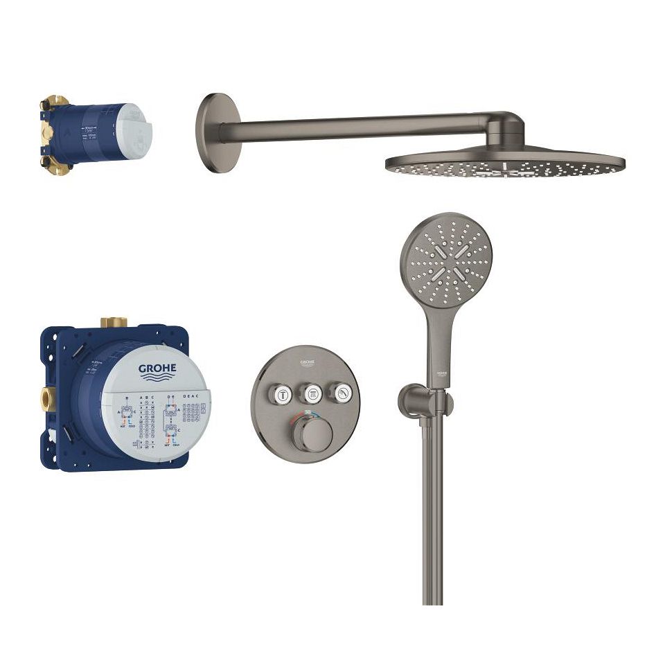 Grohe Profi Grohtherm Smartcontrol Podomietkový sprchový systém, kartáčovaný tvrdý grafit 34863AL0