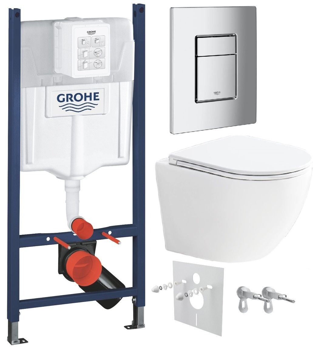 Grohe Set modulu do sádrokartonu, EBS WC Urban, WC doska a splachovacie tlačidlo, chróm