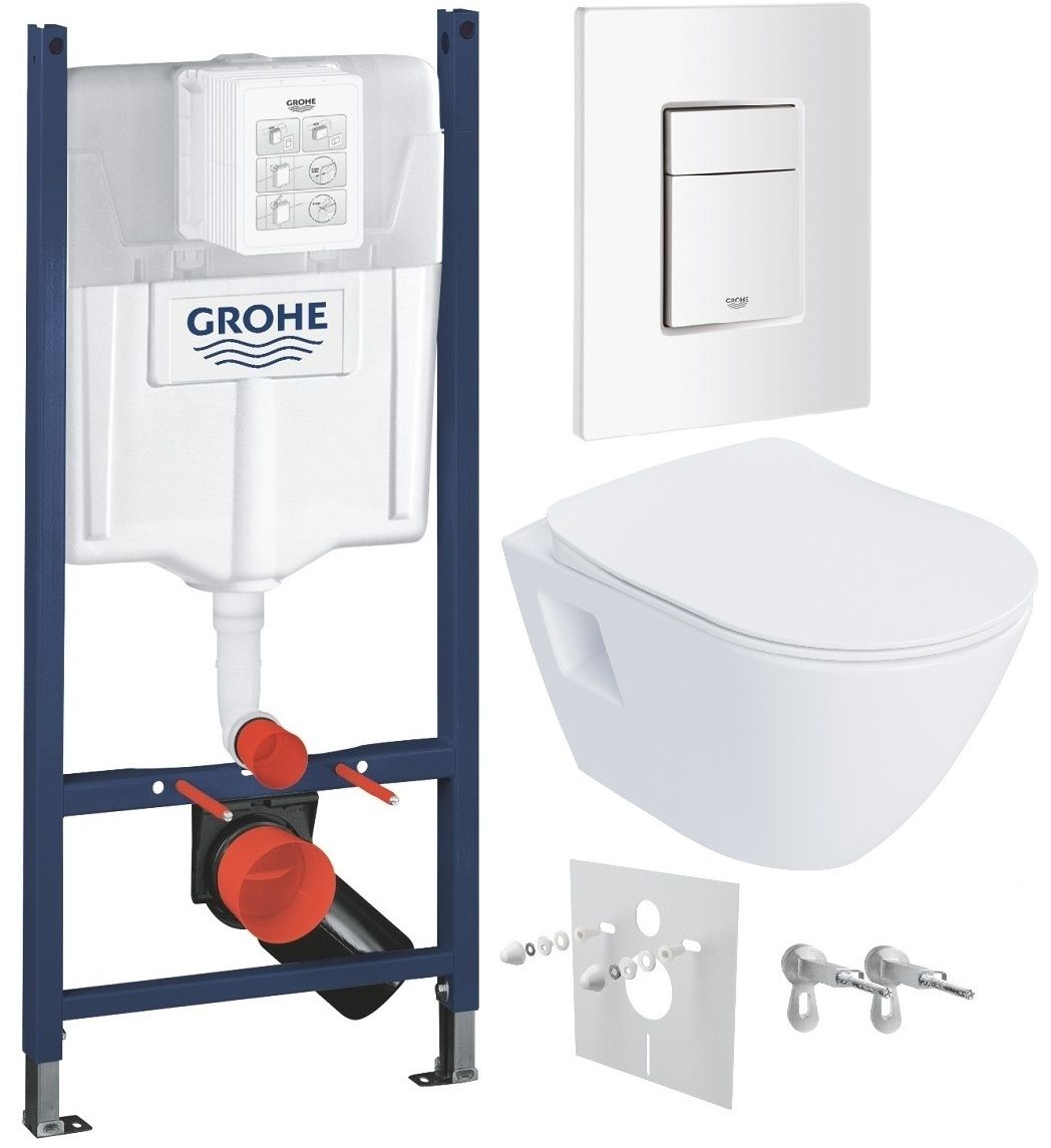 Grohe Set modulu do sadrokartónu, EBS WC Urban, WC doska a splachovacie tlačidlo, biela
